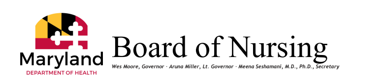 Maryland Board of Nursing Letterhead