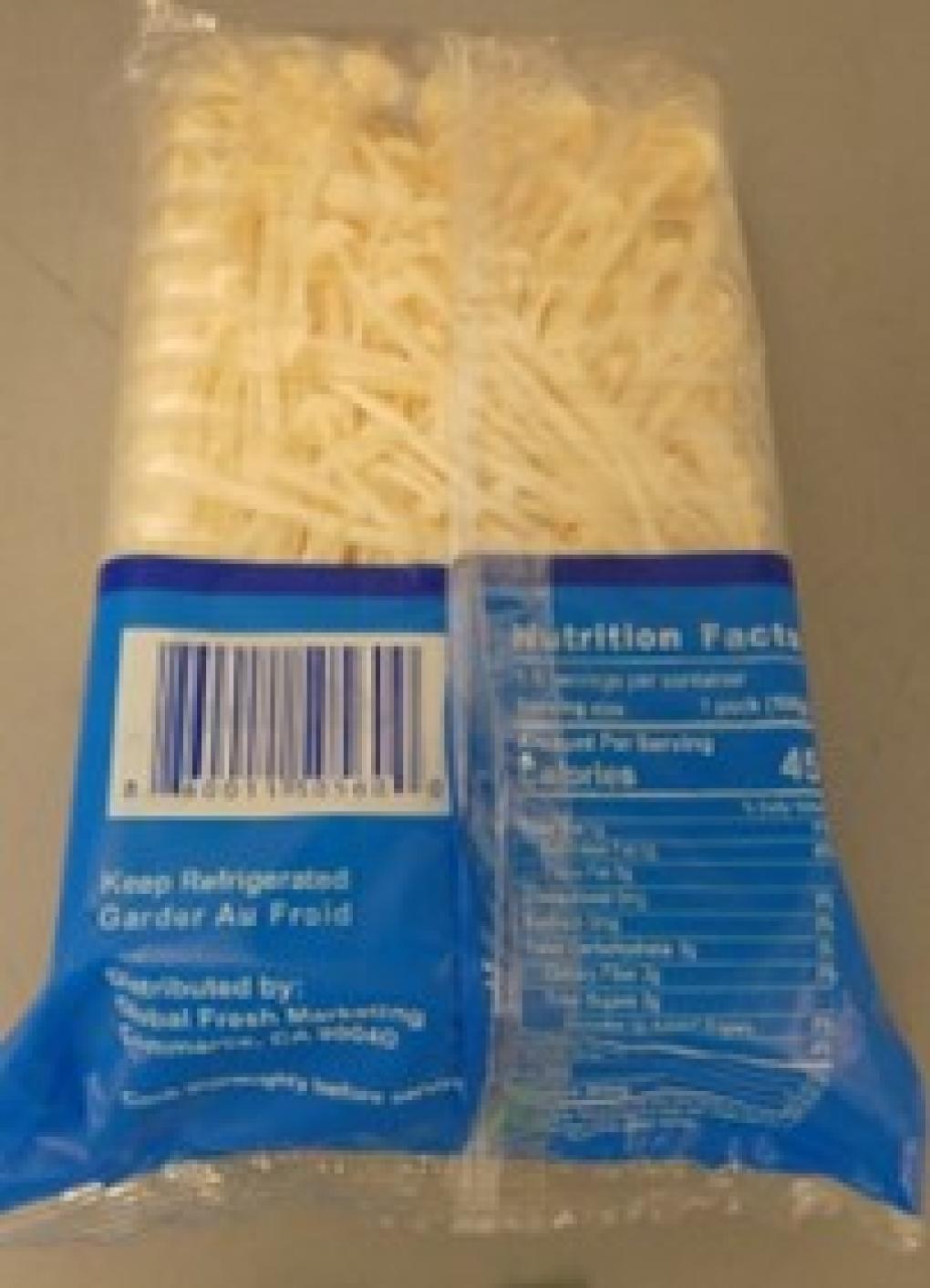 Back view of package of enoki mushroom.