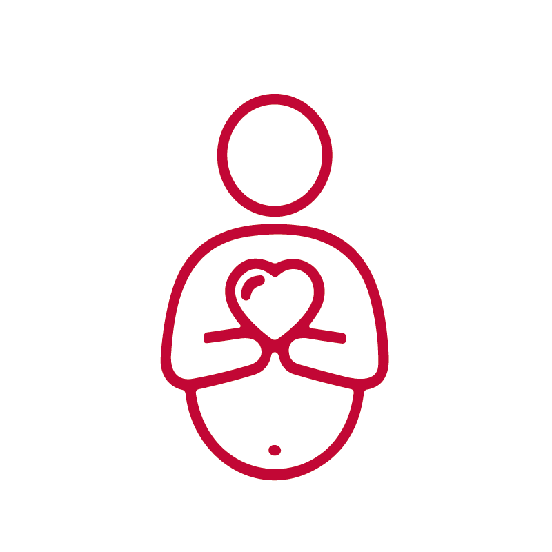 Pregnant person line icon to represent Pregnant Person, Parent, or Caregiver of a Child Who Needs Newborn Screening