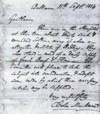 Mackenzie Letter During War of 1812