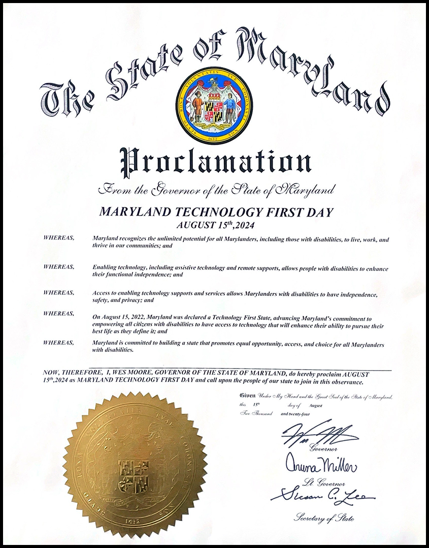 Thumbnail image of the Maryland Technology First Day Proclamation from 2023