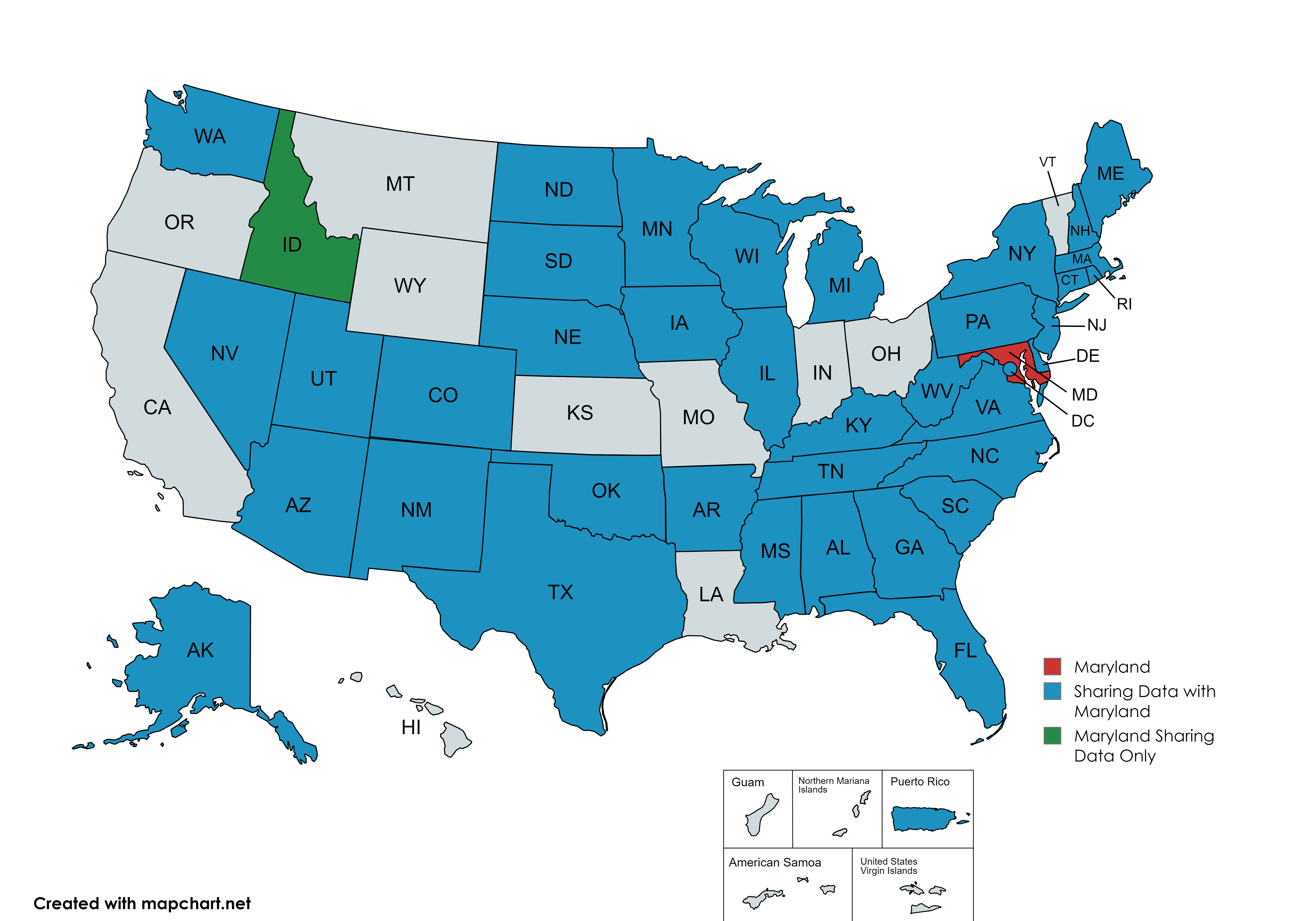 Interstate Data Sharing Map Jan 2024